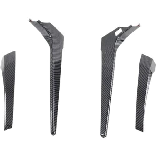 For Mitsubishi Pajero Sport 2020 Left Hand Drive 4PCS Carbon Fiber ABS Car Gear Shift Knob Frame Cover Trim Moldings