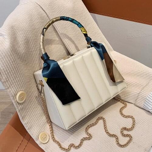 Elegant Female Ribbon Tote bag 2021 Fashion New High-quality PU Leather Womens Designer Handbag Chain Shoulder Messenger Bag