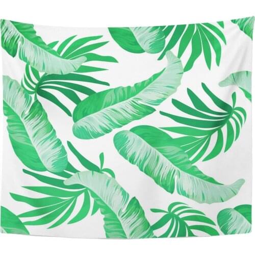 Tapestry Green Botanical Banana Leaf Exotic Floral Garden Hawaii Jungle Tapestries Wall Hanging for Living Room Bedroom Dorm