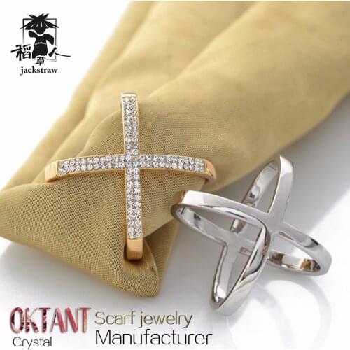 X-shaped high-end scarf with a variety of methods scarves deduction double row clear crystal smooth without tick silk