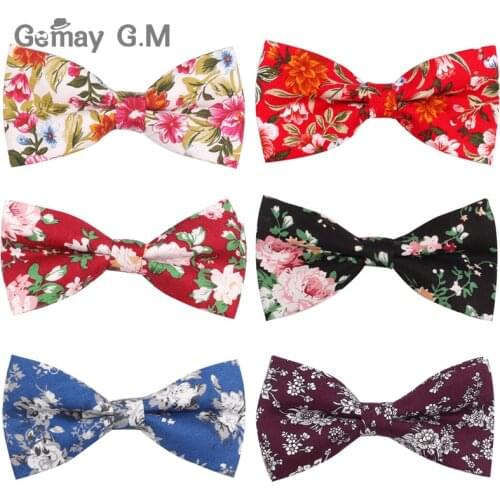 Cotton Men Bowtie Classic Shirts Bow tie For Men Business Wedding Bowknot Adult Floral Print Bow Ties Cravats