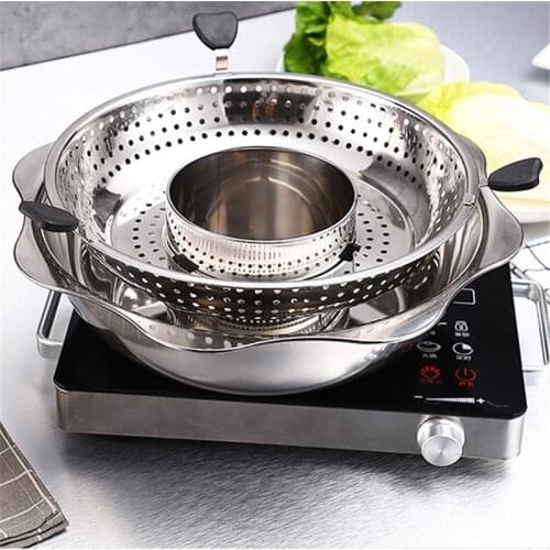 Induction cooker gas general Lifting type hot pot household commercial lifting automatic split type easy cleaning Yuanyang pot
