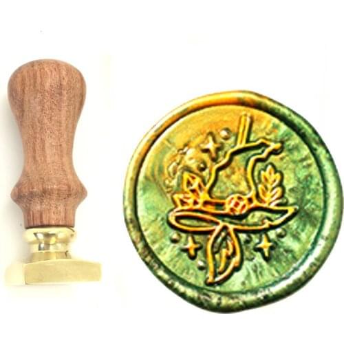 Cap Magic wizard Wax Stamp Exquisite Paint wood MINI handle,Ancient Seal Retro Stamp,Personalized Stamp Wax Seal High Quality