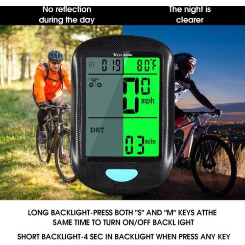 WEST BIKING Wireless Code Meter For Bicycle Multifunctional Speedometer For Mountain Road Vehicles With Backlight Waterproof