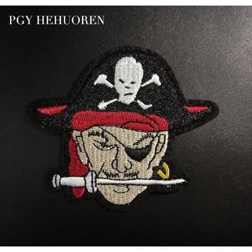 PGY Fashion Pirates Embroidered Patches for Punk Style Clothes Applique Iron on Clothes Washable Stickers Patches Decorations