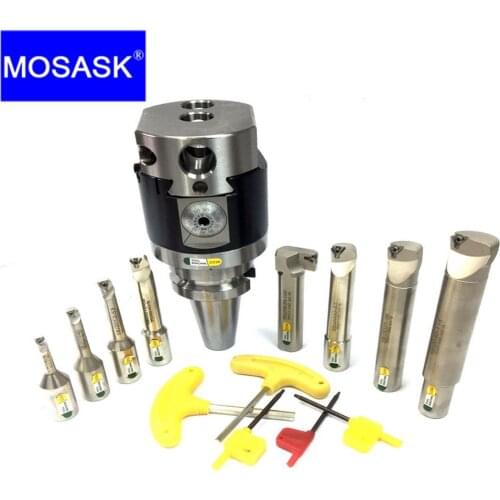 MOSASK BT40-NBH2084-8PCS CNC Lathe Tungsten Carbide Metal Working Hard Alloy Milling High Speed Set Boring Tool
