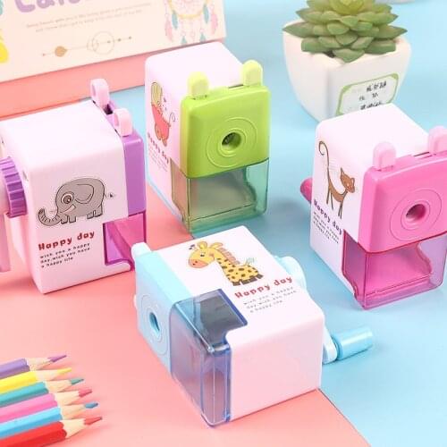 Cartoon pencil sharpener pencil sharpener creative labor-saving single hole pencil sharpener hand crank pencil sharpener boxed s
