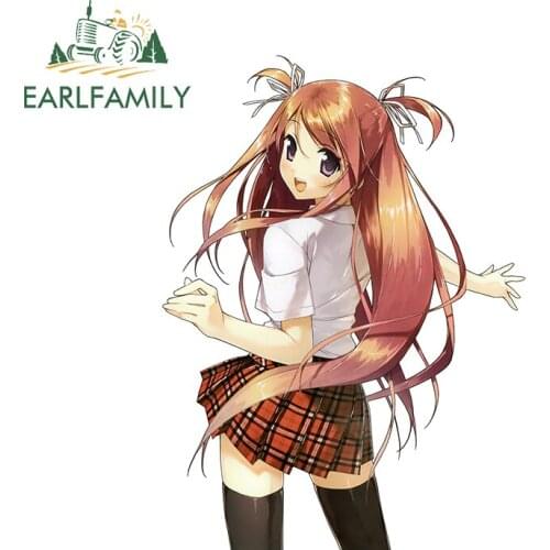 EARLFAMILY 13cm x 9.8cm for Optimistic Girl Waterproof Decal Scratch-proof Snowboard DIY Personality Camper Vehicle Car Stickers