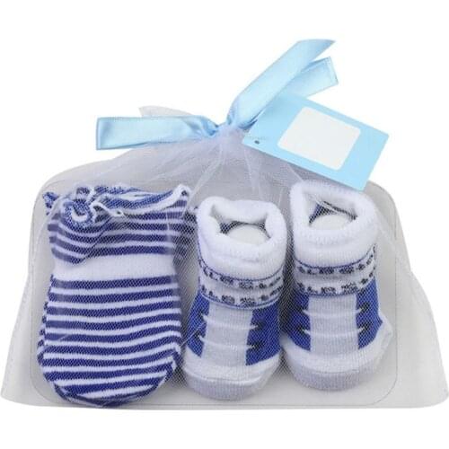 New Baby Socks+Anti-Scratch Gloves Set for Baby Boys Infant 0-6 Months Newborn Gifts