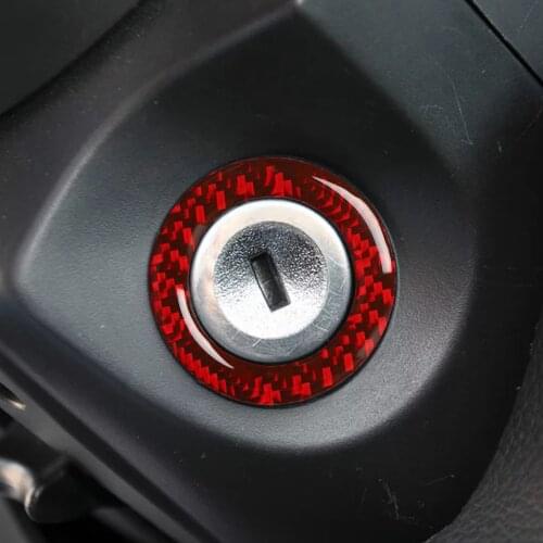 Genuine Carbon Fiber For Ford Mustang 2009-2013 Car Engine Start Key Hole Ring Cover Trim Car Styling Sticker