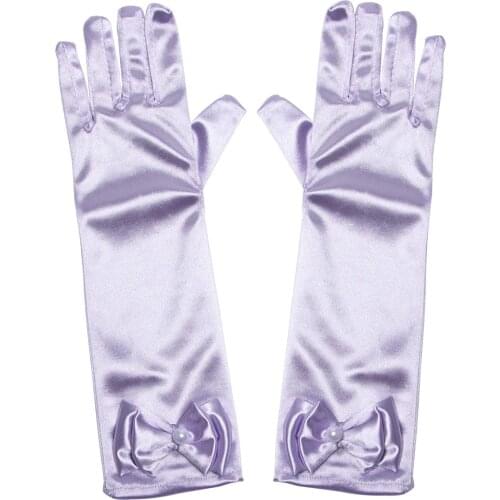 Little Girls Princess Gloves(Solid Color Long Elbow Length) For Birthday,Wedding,Holiday,Costume Party