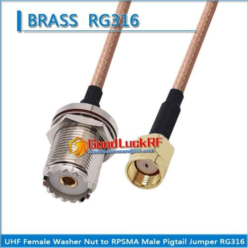 PL259 SO239 UHF Female O-ring Bulkhead Panel Washer Nut to RP SMA Male Plug Coaxial Type Pigtail Jumper RG316 extend Cable