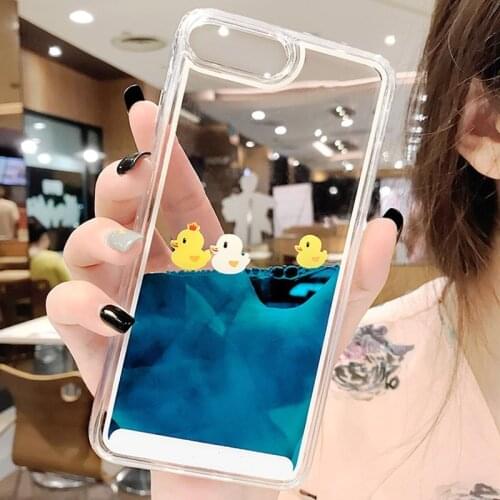 Luxury Cartoon 3D Swimming Duck For iPhone 12 11 Pro Max XS Animal Dynamic Liquid Quicksand Cover For iPhone 6 6S 7 8 Plus Case