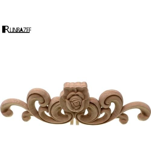 RUNBAZEF Retro Escultura Em Madeira Canto Do Decalque Applique Moldura Da Porta Decorar Parede Figuras Decorativas Miniatura