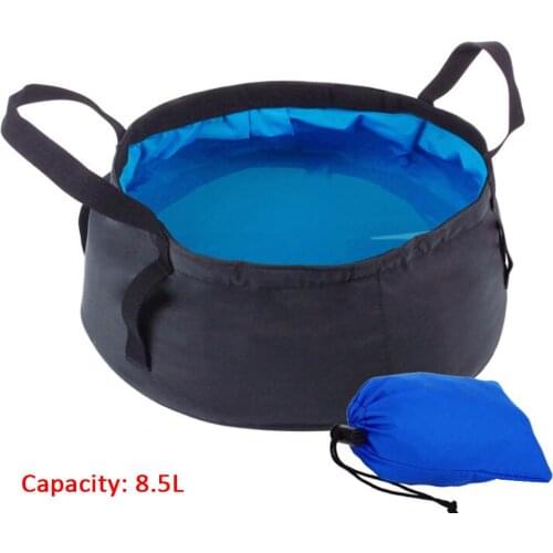 Collapsible Bucket Portable BPA-Free 8.5LWash Basin Foldable Leakproof Water Container With Handle For Outdoor Hiking Fishing