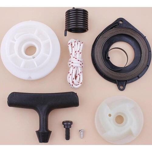 Recoil Starter Pulley Spring Grip Rope Kit For Husqvarna 435 440 445 450 445E 450E Chainsaw