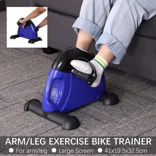 LCD Display Pedal Exercise Bike Trainer Indoor Cycling Bikes Stepper Home Gym Fitness Equipment Arm/Leg Physical Therapy Blue