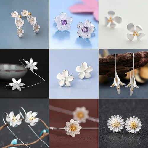 Jisensp Elegant Big Flower Earrings for Women Punk Metal Jewelry Brincos Daisy Flower Stud Earrings Wedding boucle d'oreille