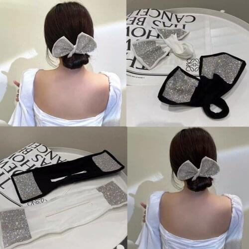 New Deft Bun Women Hair Styling Shining Crystal Headband Hair Twist Stylish Rhinestone Hair Bun Vintage Party Hair Styling Buns