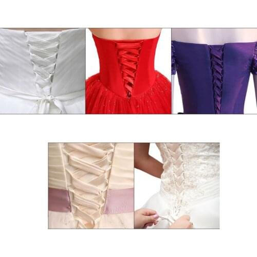 118Inch Wedding Dress Zipper Replacement Adjustable Corset Back Kit Lace-Up Satin Ribbon Ties for Bridal Banquet Evening Gown