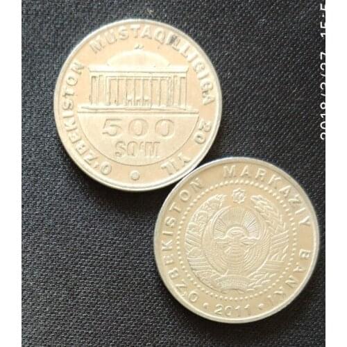 2011 Uzbekistan 500 som 25mm Asia Coins Old Original Infrequent Coin Commemorative Edition 100% Real Random Year