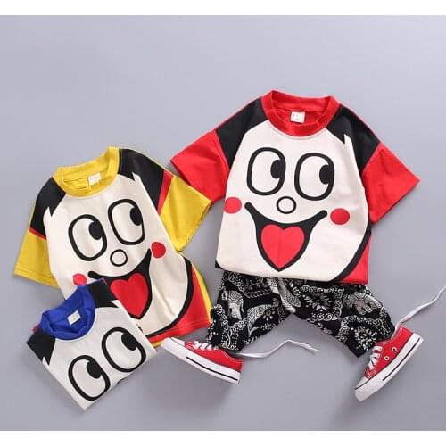 2019 new Childrens kids, boys and girls, baby clothes, short-sleeved kids suit, summer pants