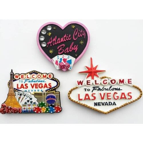 BABELEMI 3D Resin UAS Casino Las Vegas Fridge Magnet Refrigerator Tourist Souvenir Crafts Magnetic Sticker Handmade Home Decor
