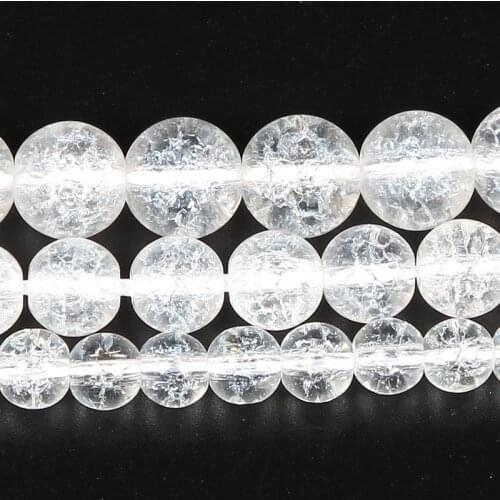 4-12mm Natural Stone Bead Smooth Round White Flower Stone Loose Beads For Jewelry Making DIY Charm Bracelet Necklace Handmade