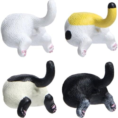 4Pcs Creative Realistic Cat Butt Refrigerator Magnets Photo Holder Cute 3D Funny Animal Office Calendar Whiteboard Magnet M17D