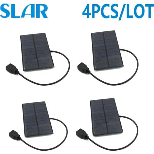 Solar Panel 1.65W 5.5V 300mA Output USB Solar Battery Charger USB Female port 5V Charge Regulators 3.7V 18650