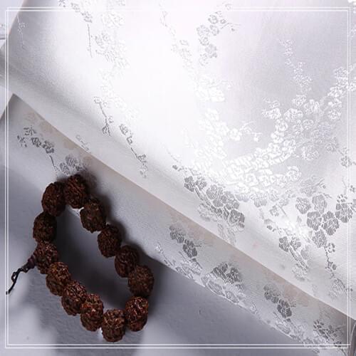 90cmx100cm Classical style white silk jacquard tapestry satin jacquard fabric Cloth bedding patchwork tissue home Textile Sewing