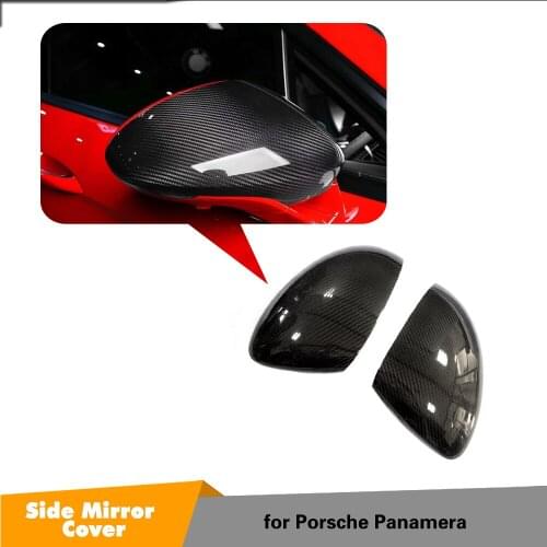 Side Mirror Cover for Porsche Panamera 971 2017 2018 2019 Carbon Fiber Add on Side Mirror Caps LHD
