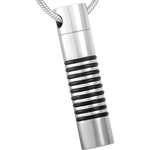 Cylinder Urn Necklace for Ashes Stainless Steel Bottle Urn Keepsake Urn Memorial Jewelry Pendant Necklace Unisex