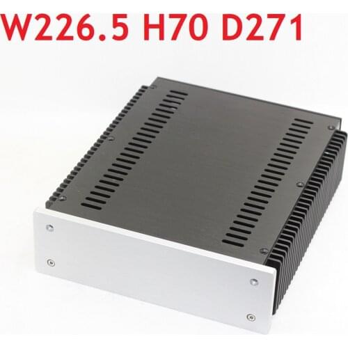 DIY Heat Sink Power Amplifier Chassis New Aluminum Preamp Amp DAC Decoder Enclosure Hi-end Audio Box W226.5 H70 D27