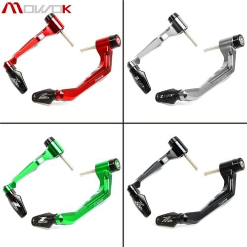 For KAWASAKI Z900 Z400 Z800 Z750 Z1000 Motocycle Handlebar Handle grips Bar Ends + Brake Clutch Levers Guard Protector With LOGO