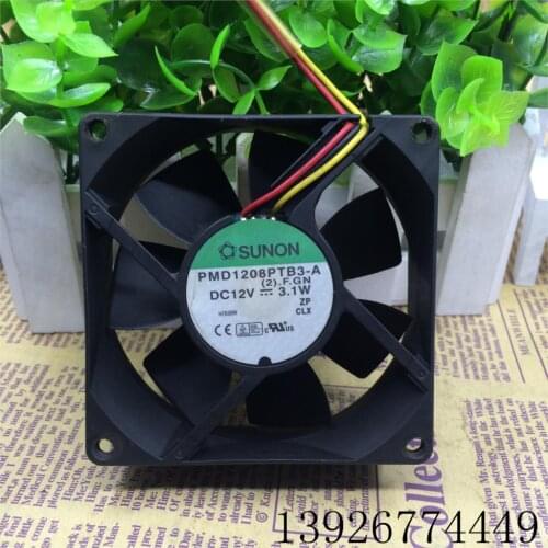 For Sunon PMD1208PTB3-A 8cm 8025 12V 3.1W Double Ball Case Cooling Fan