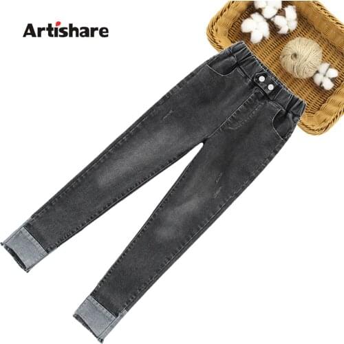 Jeans Girl Solid Color Kids Girl Jeans Spring Autumn Jeans Kids Casual Style Childrens Jeans Clothes 6 8 10 12 14
