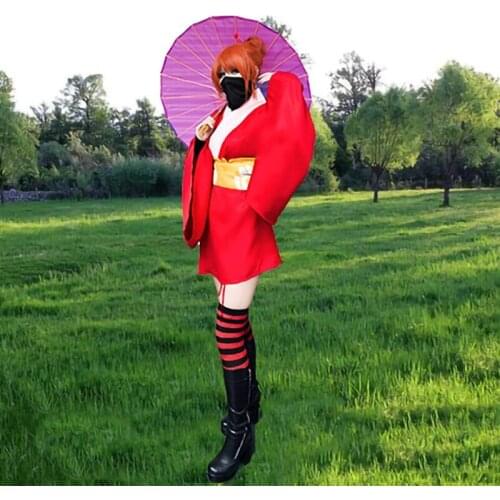 Gintama Yoshiwara Kagura Leader Kimono Dress Cosplay Costume Adult Anime Clothes Fancy Dress Halloween Costumes for Women