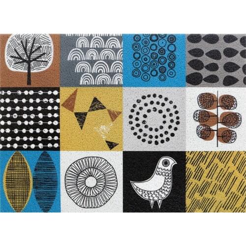 Nordic INS Entrance hall carpet PVC wire loop mat Custom creative doodle Door mat Living room floor mat bathroom non-slip rug