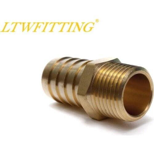 LTWFITTING Brass Barb Fitting Coupler / Connector 3/4" Hose ID x 1/2" Male NPT