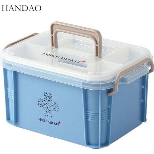 Medical Box First Aid Kit Organizer Case Plastic Storage Container Large Multi-Layer Medicine Box Nordic Home Organizing Boxes