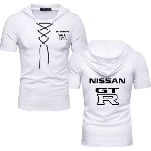 2021 NEW Summer Hot sale Tether hood Men t-shirt GTR car logo printing Fashion casual Harajuku cotton Men short sleeve