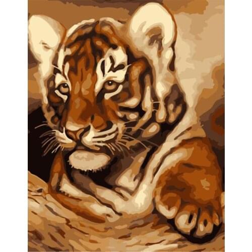 Paint By Numbers Kits for Adult, DIY Canvas Painting for Adults Beginner -Decoration Tiger