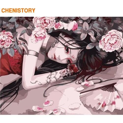 CHENISTORY Frameless Picture Figure Painting DIY Painting By Numbers Kit Modern Wall Art Hand Painted Unique Gift For Home Decor