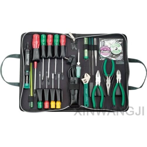 Proskit 1PK-813B-1 Household Repair Electrician Tools Combination Set (23 In 1) Soldering Iron Suction Tin Device Screwdriver