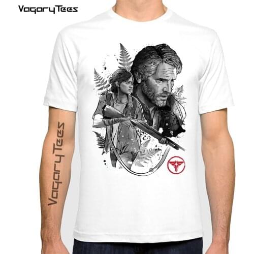 The Last of Us Print Men T Shirt Joel and Ellie Artwork Tee basic leisure clothing Lone Survivor and Cub male harajuku T Shirt