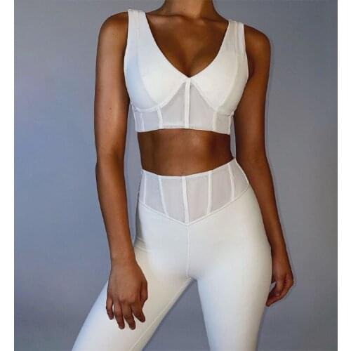 Casual Sports Suit for Fitness Women Sportswear 2021 Gym Clothing Women Tracksuit White Red Yoga Set Ensemble Femme Outfit Mujer