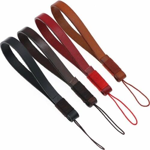 Hand Wrist Lanyard Strap Leather mobile phone Keychains Retro Simple Rope for Phone iPhone 7 8 X 6 USB Flash Drives Keys Camera