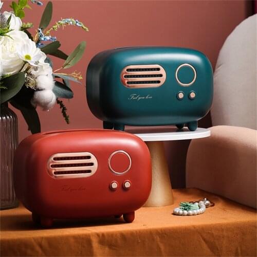 Retro Creative Tissue Box Living Room Home Remote Control Coffee Table Storage Box Pumping Box