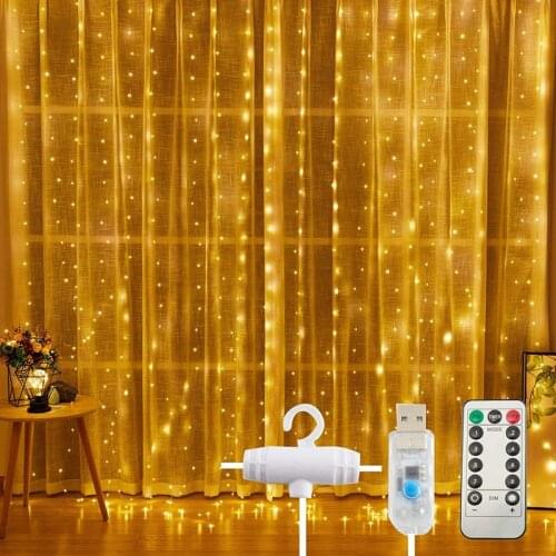 Christmas Garland LED Fairy Lights Curtain String Lights Remote Control Home Decor New Year 2021 Christmas Decorations for Home